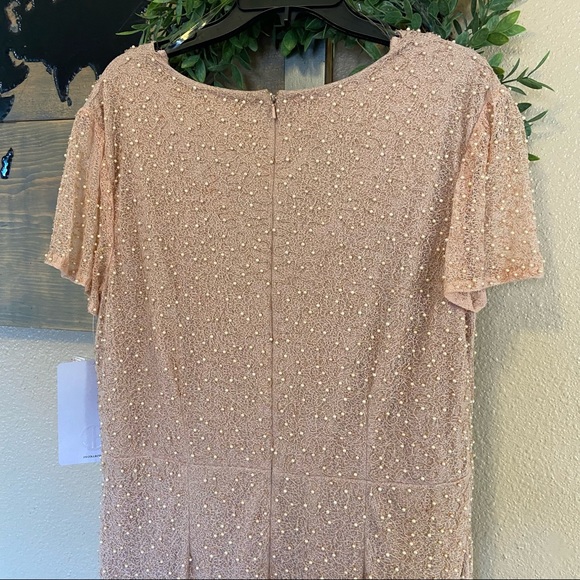 JS Collections Rose Cowl Neck Beaded Sequin Dress - Picture 9 of 11